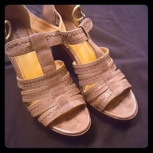 Trask leather wedge sandals
